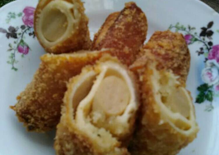 resep lengkap untuk Bread Sosis & Keju Roll