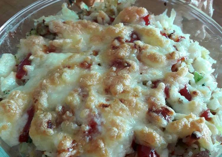 resep masakan Cheesy Baked Rice