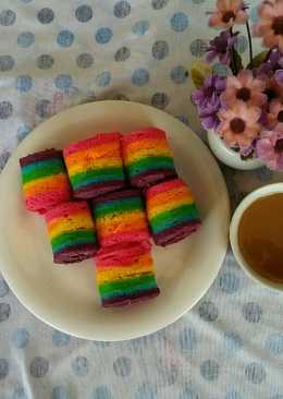 Rainbow roll cake steam