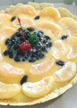 Pie susu teflon simple (toping buah)