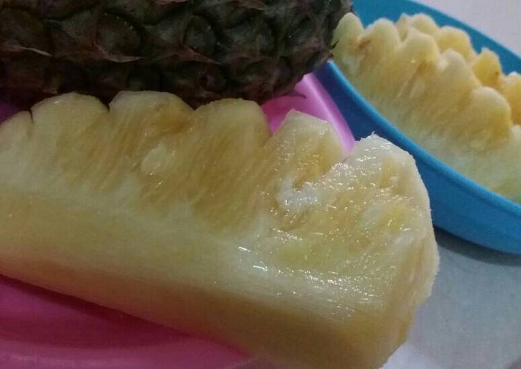 cara membuat Semacam es krim nanas ala Aning han