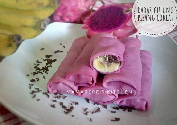 bahan dan cara membuat Dadar Gulung Pisang Coklat