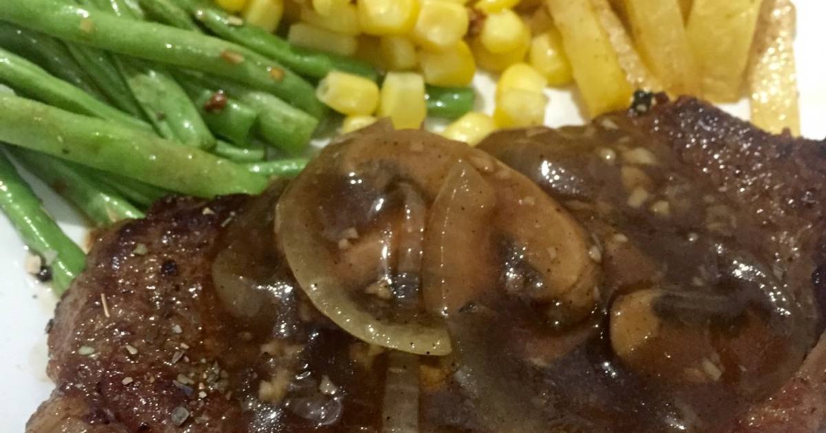 Resep Steak Saus Jamur Mushroom Sauce Steak