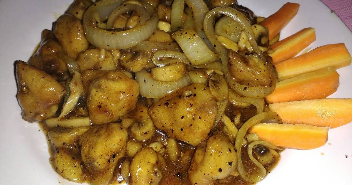 Resep Blackpepper mushroom brutu ayam ala Desy Ratna Widiastuti