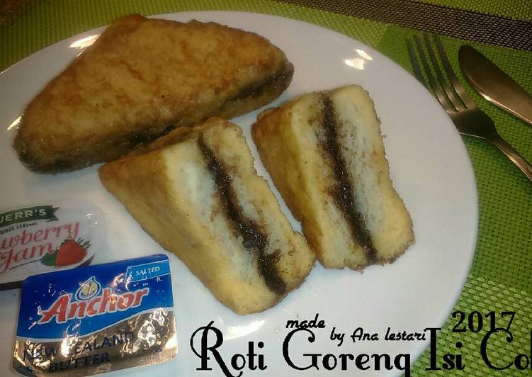 cara membuat Roti Goreng Isi Coklat Simple