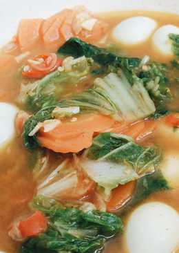 Tumis Sawi Wortel kuah Pedas