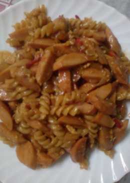 Sosis,makaroni saos pedas