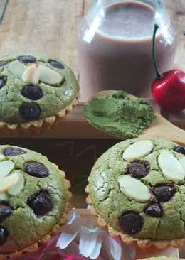 Matcha brownies pie