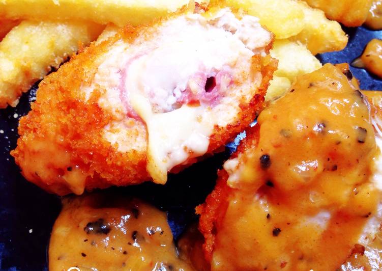 gambar untuk resep makanan Chicken Cordon Bleu w/ Blackpepper Sauce