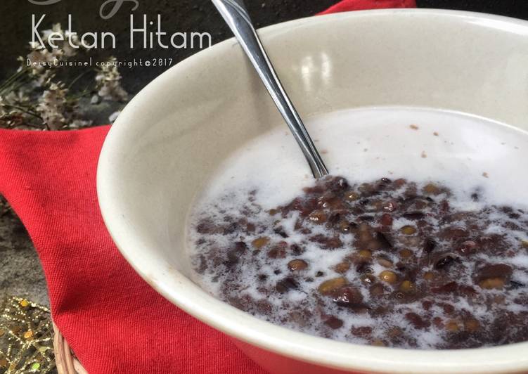 resep lengkap untuk Burjo Ketan Hitam