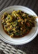 Tumis bunga pepaya suwir ikan tongkol