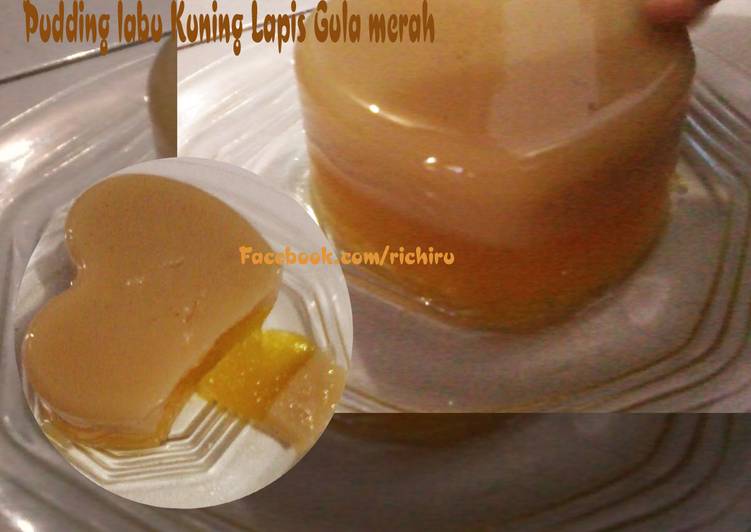 gambar untuk cara membuat Pudding Labu Kuning lapis Gula Merah