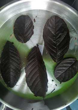 coklat daun hiasan blackforest