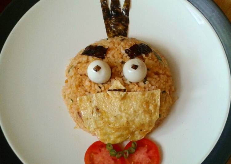 resep lengkap untuk Nasi Goreng Angry Birds Untuk Si Buah Hati