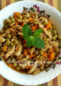 Ayam suwir kacang polong wortel