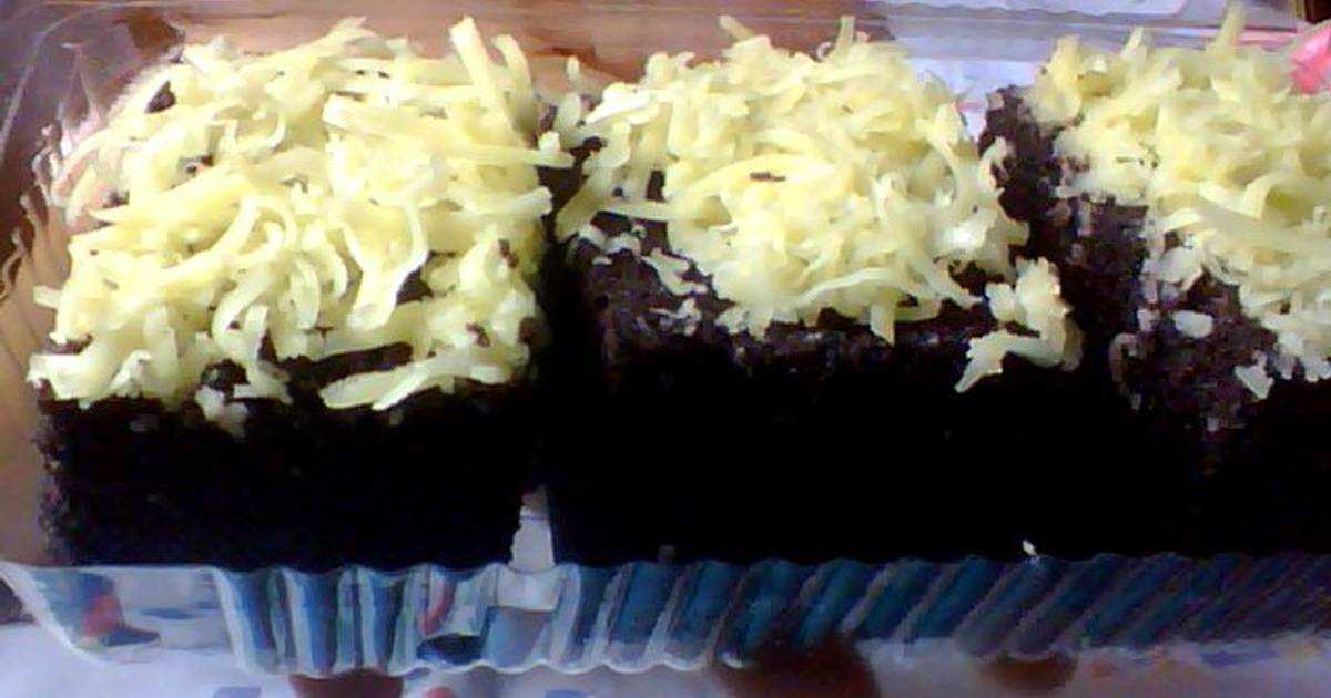 Resep Brownies Ketan Hitam Tabur Keju