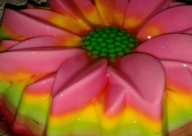 gambar untuk resep makanan Rainbow puding