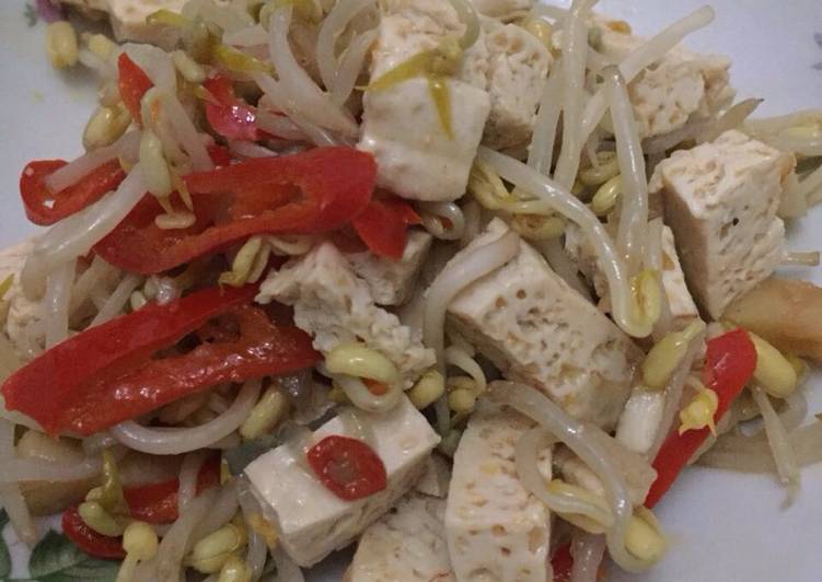 resep makanan Tumis tagesin(tahu toge ikan asin)