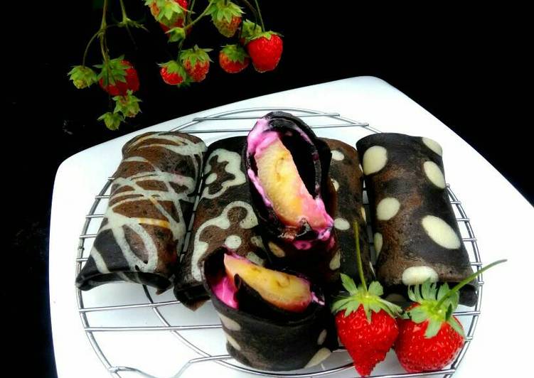 resep makanan Dadar gulung pisang coklat glaze