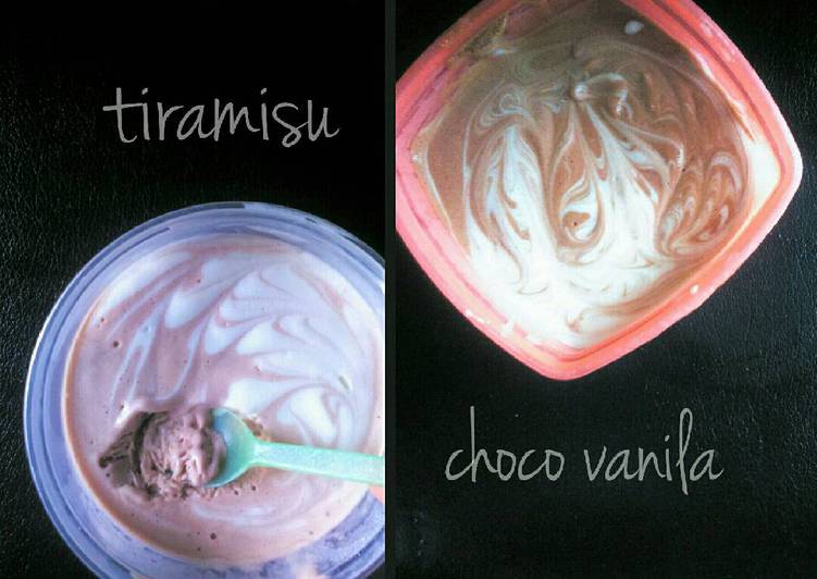 cara membuat Ice cream tiramisu