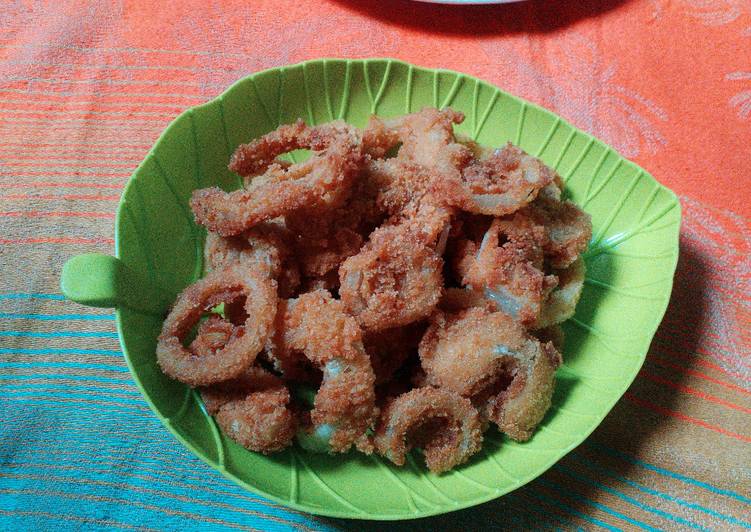 bahan dan cara membuat Simple Onion Ring