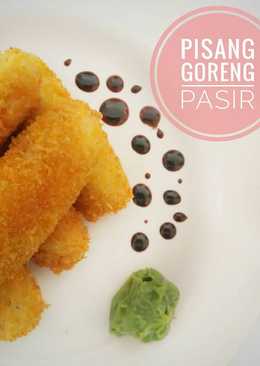 Pisang goreng pasir with matcha jam