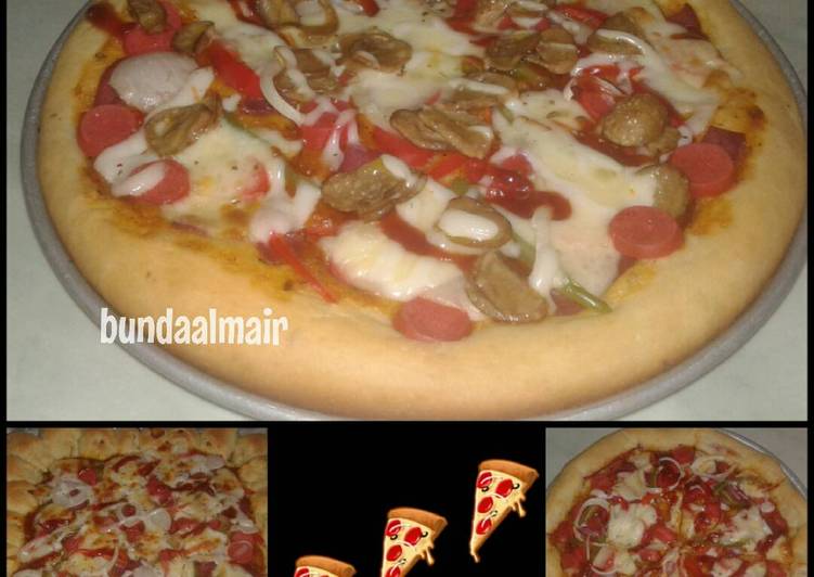 gambar untuk cara membuat Pizza dg 3 macam pinggiran topping suka2 ??????