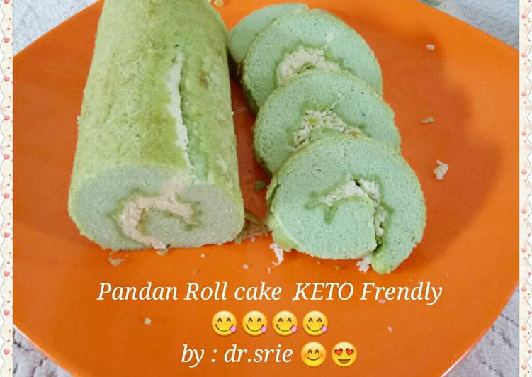 resep makanan @Pandan Roll Cake KETO Frendly @