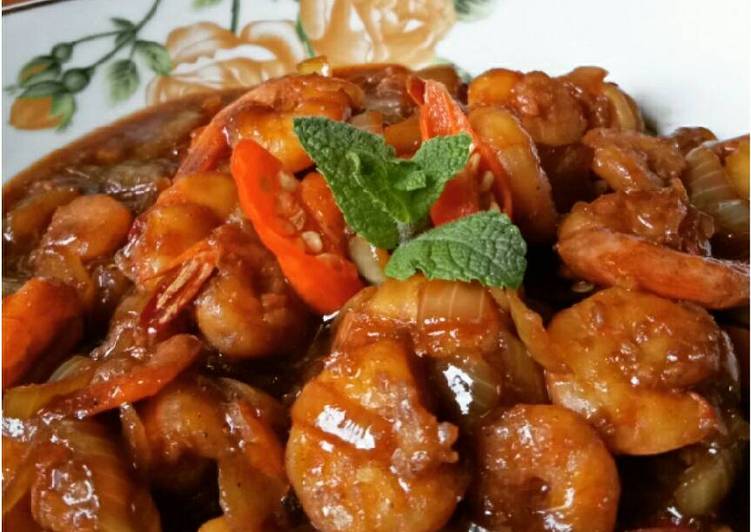 resep lengkap untuk Udang Saus Inggris