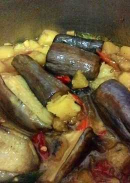 Terong kentang bumbu kari pedas