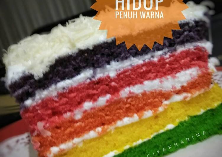 gambar untuk resep Rainbow Cake - Ny. Liem