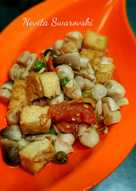 Tumis jamur merang + tahu cina (vegan)