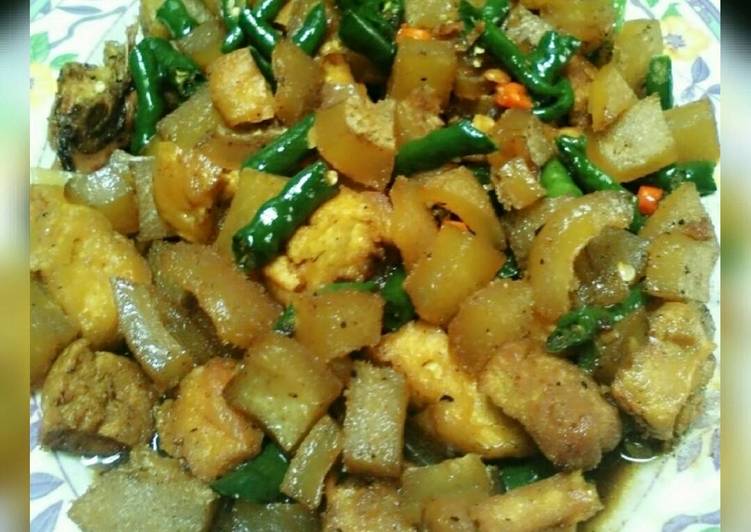 resep makanan Kulit sapi osenk cabe hijau