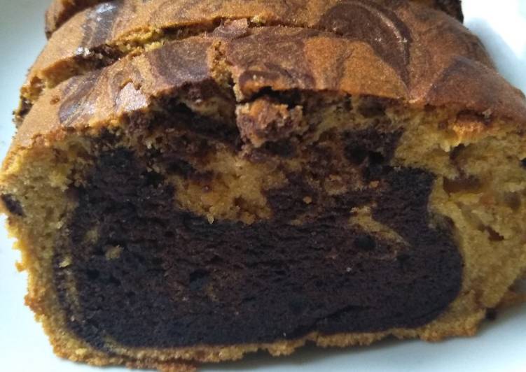 resep lengkap untuk Bolu jadul / marmer cake