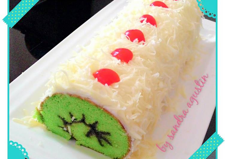 Resep Pandan cheese roll cake Karya Sandra Agustin