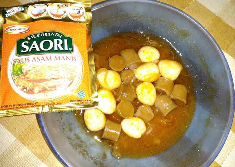 cara membuat telur puyuh sosis saus asam manis praktis saori ala anak kos