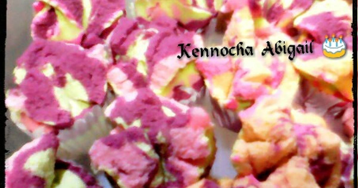 Resep Bolu Kukus PurPink ( purple n pink ) Mekar Merekah