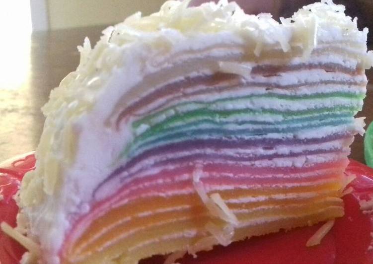 gambar untuk resep makanan Rainbow mille crepes??