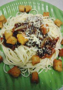BBQ Spaghetti with Chicken Cutlet