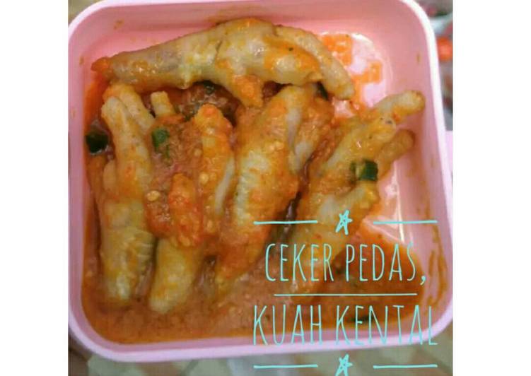 resep lengkap untuk Ceker pedas kuah kental