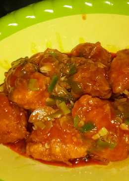 Ayam tepung krispy saos padang