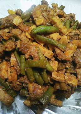 Oseng kacang panjang daging kambing