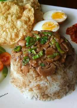 Nasi tim ayam jamur praktisss