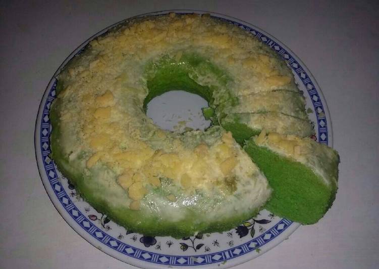 resep lengkap untuk Bolu pandan full keju #ala nak Kairo