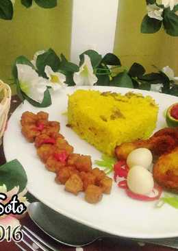 Nasi Kuning Daging Rempah Soto