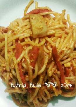 Spagetti spicy barbequ sauce