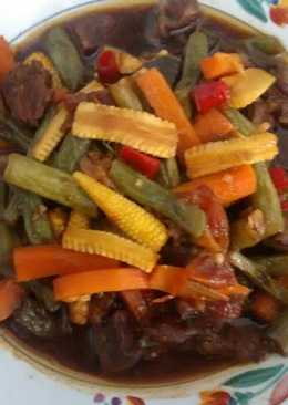 Daging Tumis kecap sayur