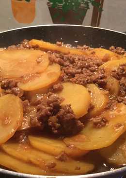 Kentang kecap daging cincang simple