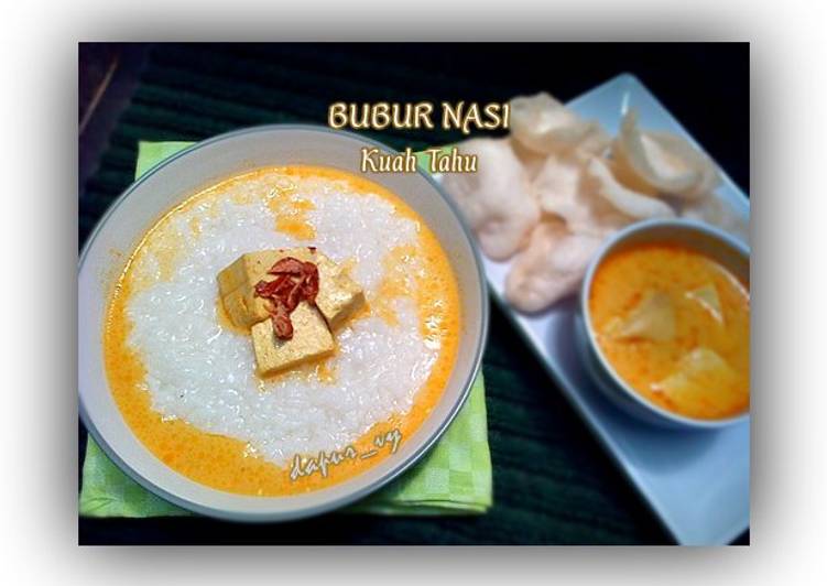 gambar untuk cara membuat BUBUR Nasi Sisa siram Kuah  Santan