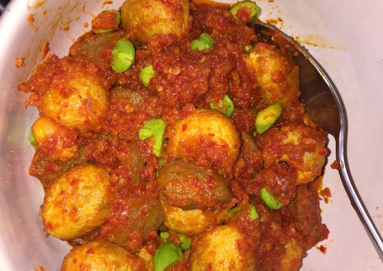 bahan dan cara membuat Telur Puyuh Bakso dan Petei Balado